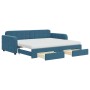 Sofá cama nido con cajones terciopelo azul 90x200 cm de vidaXL, Camas y somieres - Ref: Foro24-3197000, Precio: 476,67 €, Des...