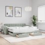 Trundle sofa bed with drawers light gray velvet 90x200 cm by vidaXL, Beds and slatted bases - Ref: Foro24-3197001, Price: 618...