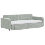 Trundle sofa bed with drawers light gray velvet 90x200 cm by vidaXL, Beds and slatted bases - Ref: Foro24-3197001, Price: 618...