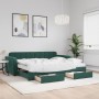 Sofá cama nido con cajones terciopelo verde oscuro 90x200 cm de vidaXL, Camas y somieres - Ref: Foro24-3197003, Precio: 478,1...