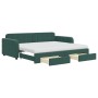 Sofá cama nido con cajones terciopelo verde oscuro 90x200 cm de vidaXL, Camas y somieres - Ref: Foro24-3197003, Precio: 478,1...