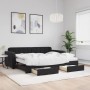 Sofá cama nido con cajones terciopelo negro 90x200 cm de vidaXL, Camas y somieres - Ref: Foro24-3197005, Precio: 496,79 €, De...