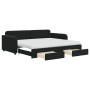 Sofá cama nido con cajones terciopelo negro 90x200 cm de vidaXL, Camas y somieres - Ref: Foro24-3197005, Precio: 496,79 €, De...