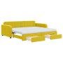 Sofá cama nido con cajones terciopelo amarillo 90x200 cm de vidaXL, Camas y somieres - Ref: Foro24-3197006, Precio: 590,23 €,...