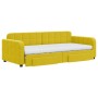 Trundle sofa bed with drawers yellow velvet 90x200 cm by vidaXL, Beds and slatted bases - Ref: Foro24-3197006, Price: 590,99 ...