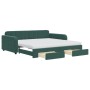 Sofá cama nido con cajones terciopelo verde oscuro 100x200 cm de vidaXL, Camas y somieres - Ref: Foro24-3197010, Precio: 503,...