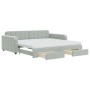 Trundle sofa bed with drawers light gray velvet 100x200 cm by vidaXL, Beds and slatted bases - Ref: Foro24-3197008, Price: 50...