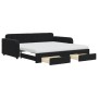 Sofá cama nido con cajones terciopelo negro 100x200 cm de vidaXL, Camas y somieres - Ref: Foro24-3197012, Precio: 643,99 €, D...