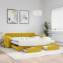 Trundle sofa bed with drawers yellow velvet 100x200 cm by vidaXL, Beds and slatted bases - Ref: Foro24-3197013, Price: 566,80...