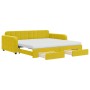 Trundle sofa bed with drawers yellow velvet 100x200 cm by vidaXL, Beds and slatted bases - Ref: Foro24-3197013, Price: 566,80...