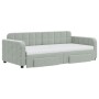 Trundle sofa bed with drawers light gray velvet 90x190 cm by vidaXL, Beds and slatted bases - Ref: Foro24-3197014, Price: 566...