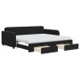 Sofá cama nido con cajones terciopelo negro 90x190 cm de vidaXL, Camas y somieres - Ref: Foro24-3197016, Precio: 577,74 €, De...