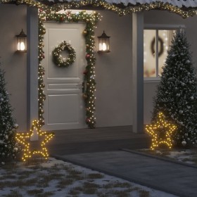 Estrella de luz decorativa Navidad con estacas 80 LED 60 cm de vidaXL, Luces de Navidad - Ref: Foro24-357725, Precio: 35,99 €...