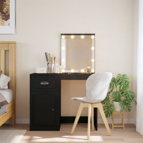 Dressing table with LED lights black 90x42x132.5 cm by vidaXL, Bedroom Dressers - Ref: Foro24-834971, Price: 100,99 €, Discou...