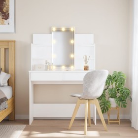 Dressing table with white LED lights 96x40x142 cm by vidaXL, Bedroom Dressers - Ref: Foro24-837892, Price: 145,02 €, Discount: %