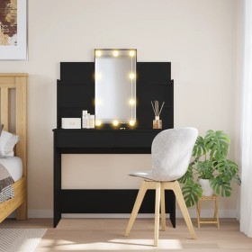 Black vanity with LED lights 96x40x142 cm by vidaXL, Bedroom Dressers - Ref: Foro24-837893, Price: 89,83 €, Discount: %