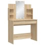 Dressing table with LED lights Sonoma oak 96x40x142 cm by vidaXL, Bedroom Dressers - Ref: Foro24-837894, Price: 121,97 €, Dis...