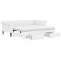 Trundle sofa bed with drawers white synthetic leather 90x200 cm by vidaXL, Beds and slatted bases - Ref: Foro24-3197736, Pric...