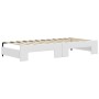 Trundle sofa bed with drawers white synthetic leather 90x200 cm by vidaXL, Beds and slatted bases - Ref: Foro24-3197736, Pric...