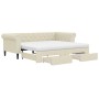 Trundle sofa bed with drawers cream synthetic leather 90x200 cm by vidaXL, Beds and slatted bases - Ref: Foro24-3197737, Pric...