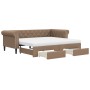 Trundle sofa bed with drawers cappuccino synthetic leather 90x200 cm by vidaXL, Beds and slatted bases - Ref: Foro24-3197738,...