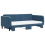 Trundle sofa bed with blue velvet mattress 100x200 cm by vidaXL, Beds and slatted bases - Ref: Foro24-3197093, Price: 441,81 ...