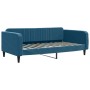 Trundle sofa bed with blue velvet mattress 100x200 cm by vidaXL, Beds and slatted bases - Ref: Foro24-3197093, Price: 441,81 ...