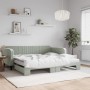 Trundle sofa bed with light gray velvet mattress 100x200 cm by vidaXL, Beds and slatted bases - Ref: Foro24-3197094, Price: 4...