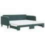 Trundle sofa bed with dark green velvet mattress 100x200 cm by vidaXL, Beds and slatted bases - Ref: Foro24-3197096, Price: 5...