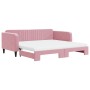 Sofá cama nido con colchón terciopelo rosa 100x200 cm de vidaXL, Camas y somieres - Ref: Foro24-3197097, Precio: 497,35 €, De...