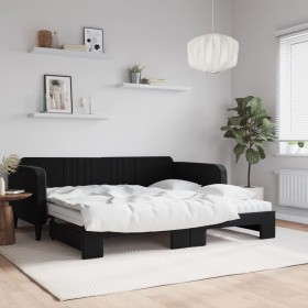 Trundle sofa bed with black velvet mattress 100x200 cm by vidaXL, Beds and slatted bases - Ref: Foro24-3197098, Price: 446,56...