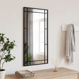 Espejo de pared rectangular de hierro negro 40x80 cm de vidaXL, Espejos - Ref: Foro24-358629, Precio: 71,73 €, Descuento: %