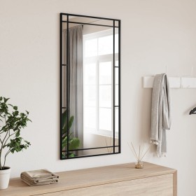 Espejo de pared rectangular de hierro negro 50x100 cm de vidaXL, Espejos - Ref: Foro24-358630, Precio: 71,79 €, Descuento: %