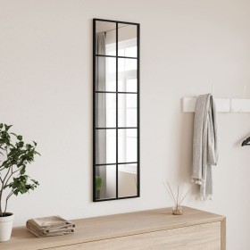 Espejo de pared rectangular de hierro negro 30x100 cm de vidaXL, Espejos - Ref: Foro24-358643, Precio: 52,66 €, Descuento: %