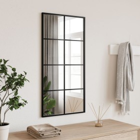 Espejo de pared rectangular de hierro negro 40x80 cm de vidaXL, Espejos - Ref: Foro24-358644, Precio: 60,99 €, Descuento: %