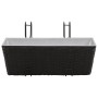 Balcony planter trapezoid black rattan 50 cm 2 units by vidaXL, Pots and planters - Ref: Foro24-41086, Price: 45,50 €, Discou...