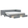 Sofá cama nido con cajones tela gris claro 90x200 cm de vidaXL, Camas y somieres - Ref: Foro24-3196632, Precio: 473,11 €, Des...