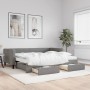 Sofá cama nido con cajones tela gris oscuro 90x200 cm de vidaXL, Camas y somieres - Ref: Foro24-3196633, Precio: 505,99 €, De...