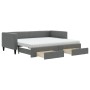 Sofá cama nido con cajones tela gris oscuro 90x200 cm de vidaXL, Camas y somieres - Ref: Foro24-3196633, Precio: 505,66 €, De...