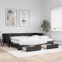 Trundle sofa bed with drawers black fabric 90x200 cm by vidaXL, Beds and slatted bases - Ref: Foro24-3196634, Price: 488,36 €...