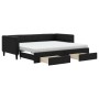 Trundle sofa bed with drawers black fabric 90x200 cm by vidaXL, Beds and slatted bases - Ref: Foro24-3196634, Price: 488,36 €...