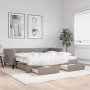 Trundle sofa bed with drawers taupe gray fabric 90x200 cm by vidaXL, Beds and slatted bases - Ref: Foro24-3196635, Price: 493...