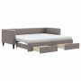 Sofá cama nido con cajones tela gris taupe 90x200 cm de vidaXL, Camas y somieres - Ref: Foro24-3196635, Precio: 494,85 €, Des...