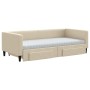 Sofá cama nido con cajones tela color crema 90x200 cm de vidaXL, Camas y somieres - Ref: Foro24-3196636, Precio: 466,53 €, De...