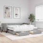 Sofá cama nido con cajones tela gris claro 100x200 cm de vidaXL, Camas y somieres - Ref: Foro24-3196637, Precio: 492,36 €, De...