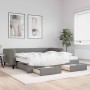 Trundle sofa bed with drawers dark gray fabric 100x200 cm by vidaXL, Beds and slatted bases - Ref: Foro24-3196638, Price: 567...