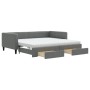 Trundle sofa bed with drawers dark gray fabric 100x200 cm by vidaXL, Beds and slatted bases - Ref: Foro24-3196638, Price: 567...