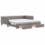 Sofá cama nido con cajones tela gris taupe 100x200 cm de vidaXL, Camas y somieres - Ref: Foro24-3196640, Precio: 635,82 €, De...