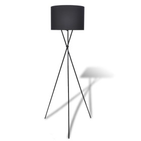 Lámpara de pie con pantalla y soporte negra de vidaXL, Lámparas - Ref: Foro24-240901, Precio: 53,99 €, Descuento: %