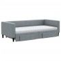 Trundle sofa bed with drawers light gray fabric 90x190 cm by vidaXL, Beds and slatted bases - Ref: Foro24-3196642, Price: 503...